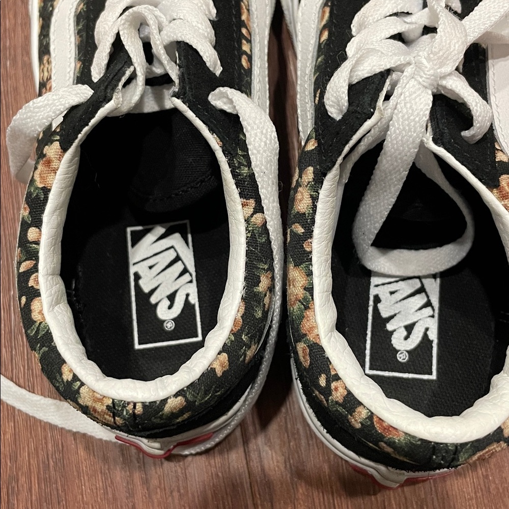 Vans Kids Black and Pink Floral Sneakers - Picture 3 of 8